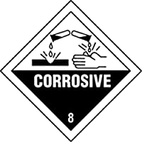 Juego 4 etiquetas de Señalización IMDG-ADR Clase Clase 8: Corrosive 300x300